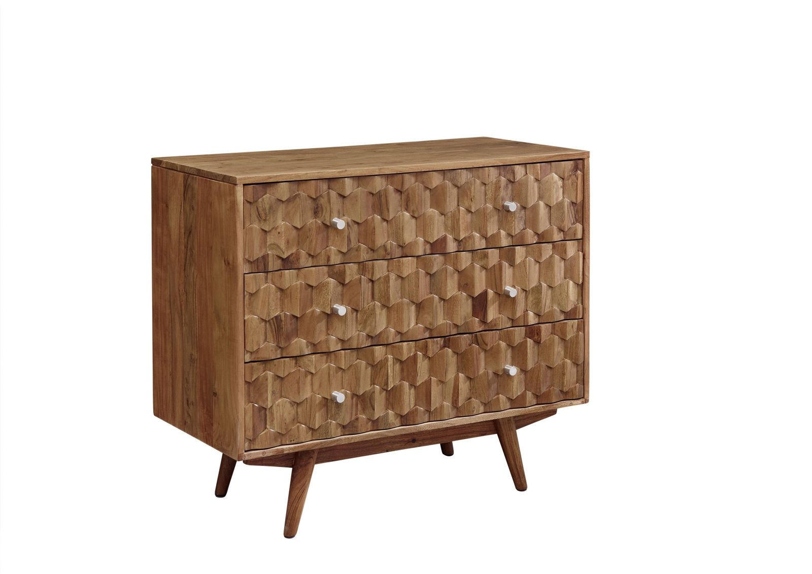 KOMMODE Akazie 88x42x75 natur lackiert MOSAYK #107 - Braun, Holz (88/75/42cm) - Massivmoebel24