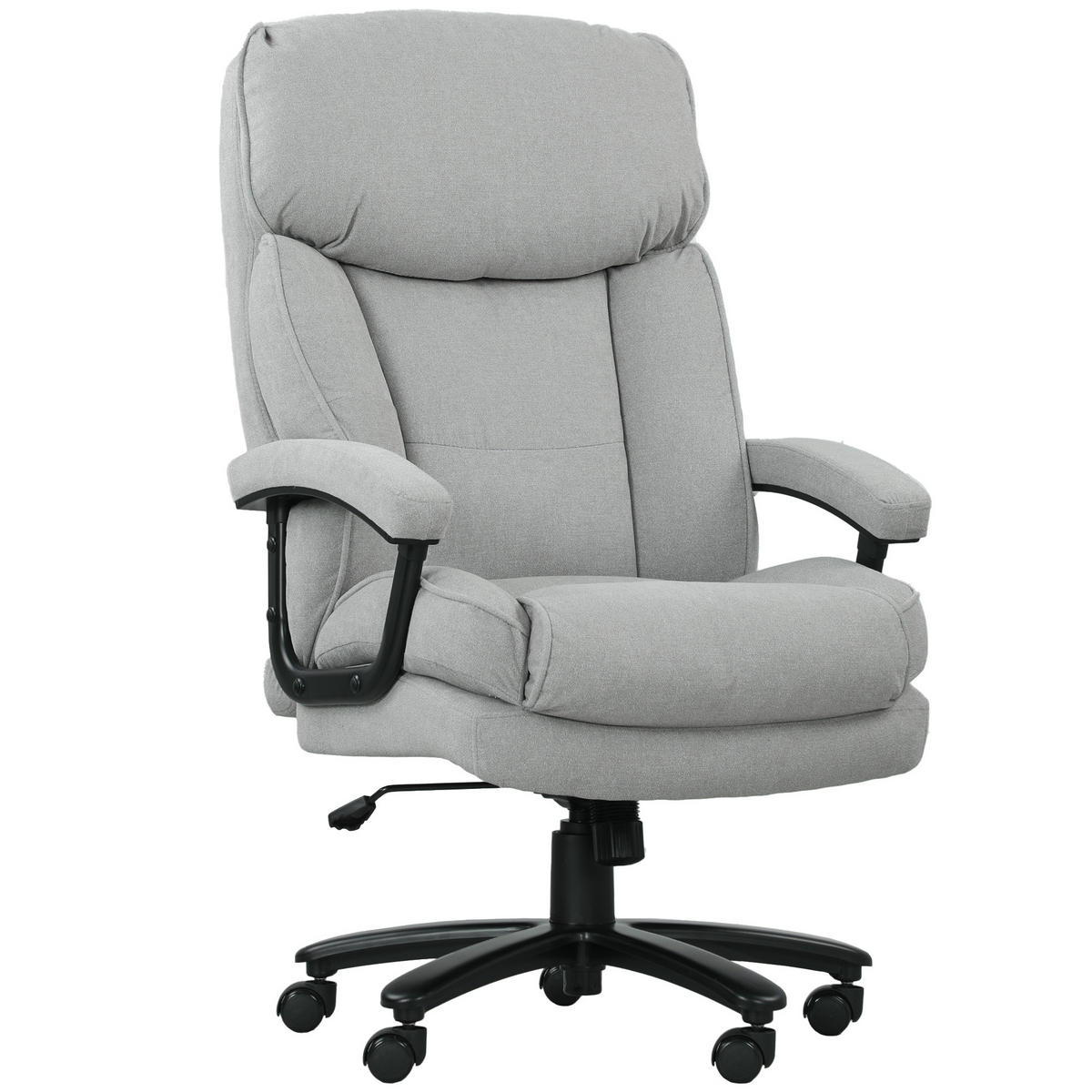 BÜROSTUHL mit Drehfunktion 68,5L x 79B x 117-125cm Hellgrau - Hellgrau, Kunststoff (68.5/125/79cm) - HOMCOM