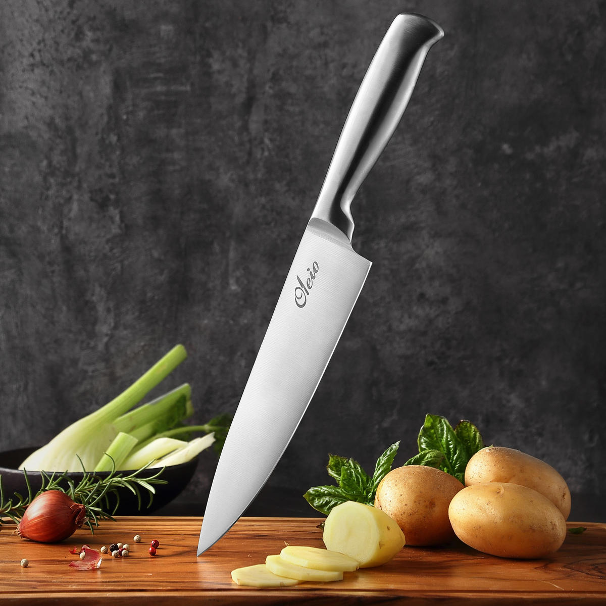 MESSERBLOCK-SET 6-TEILIG - Schwarz, Holz/Metall (1/1/1cm) - Oleio