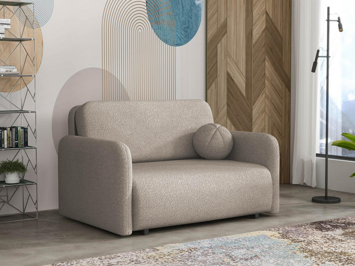 SCHLAFSOFA Viva Sun II - Hellbraun/Schwarz, Holz/Textil (130/85/103cm) - MIRJAN24