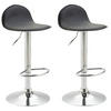 BARHOCKER 2er Set Lederlook schwarz - Chromfarben/Schwarz, Textil/Metall (39/94/41cm) - CLP