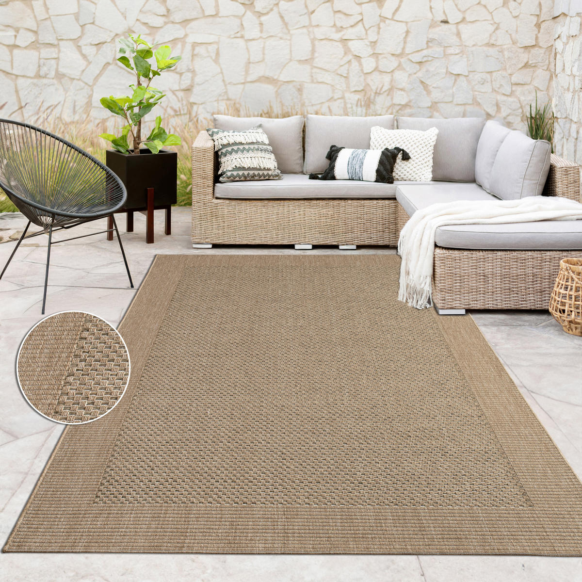 OUTDOORTEPPICH 80/150 cm Waregem 621 - Beige, Textil (80/150cm) - Paco Home