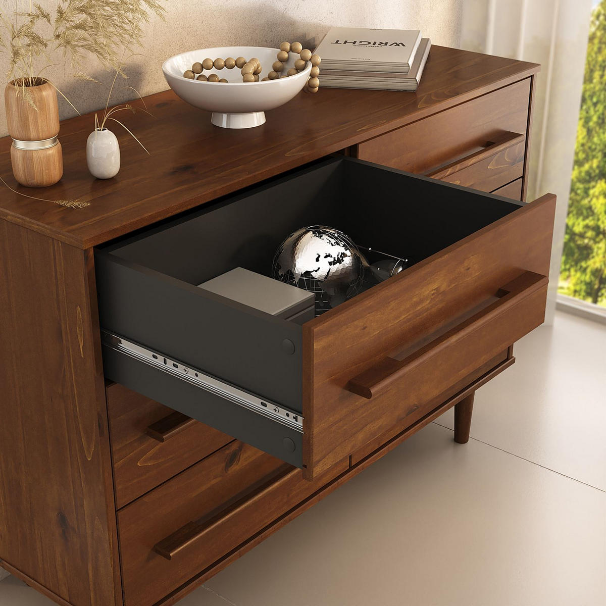 KOMMODE TECCA Kastanie - Kastanienfarben, Holz (111/79/41cm) - IDIMEX