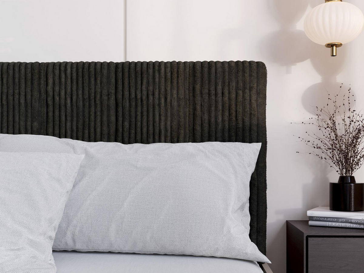 BETT Schwarz STYLE Modern Gepolstert Kopfteil 120x200 cm - Beige, Textil (120/200cm) - Sepro Meble
