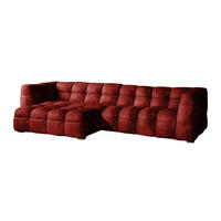 ECKSOFA RIO Bordeaux Velvet - Bordeaux/Schwarz, Textil (319/170cm) - KAWOLA