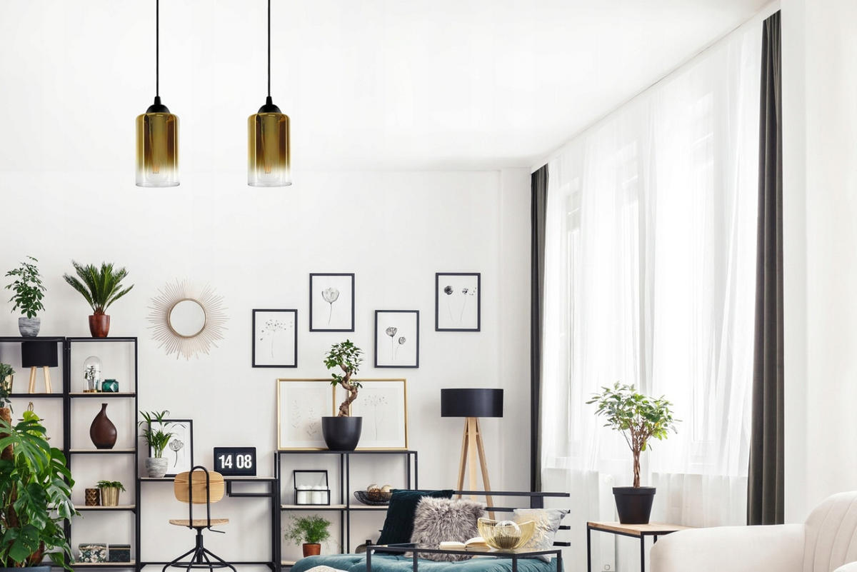 PENDELLEUCHTE GRAF - Transparent/Goldfarben, Glas/Metall (10/45/80cm) - kiki design