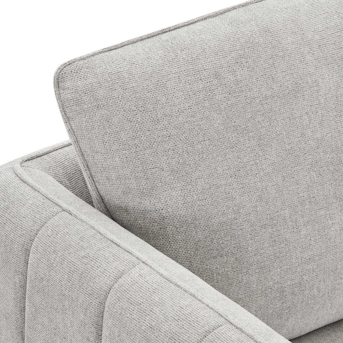 ZWEISITZER-SOFA Webstoff Grau - Schwarz/Grau, Textil/Metall (158/85/85cm) - Furnhouse