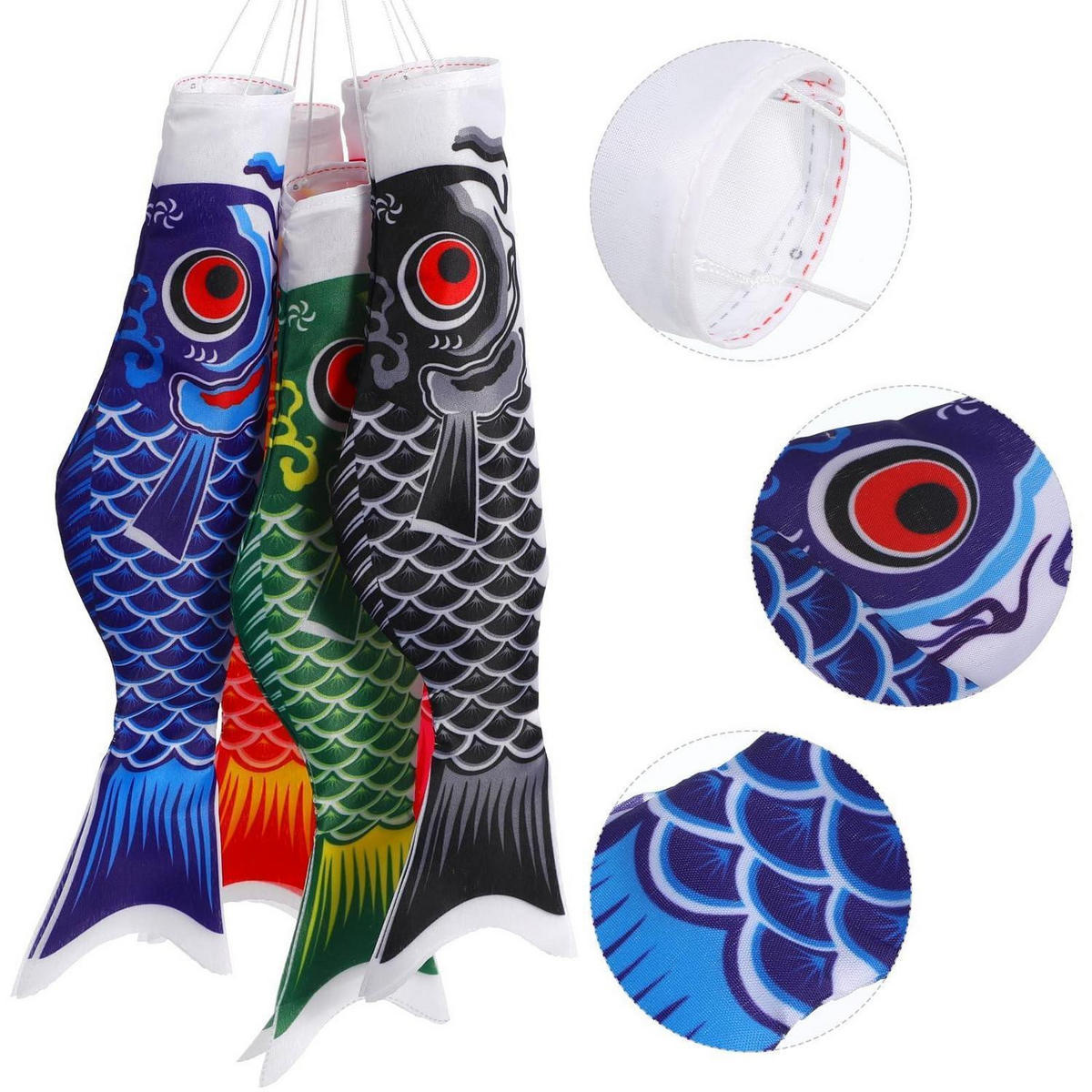KARPFENFLAGGE 5-teiliges Set Satin 40 cm - Multicolor, Textil (40/10/5cm)