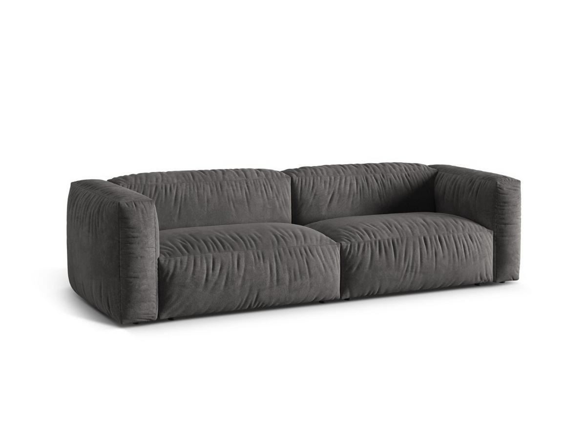 SOFA modular Martina aus Samt grau 3 Sitzplätze - Grau, Textil (240/75/106cm) - Micadoni