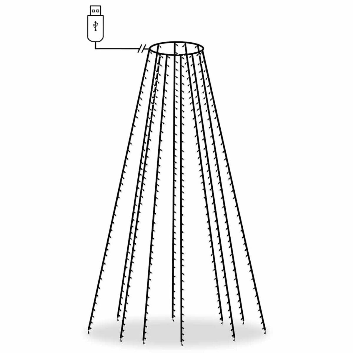 WEIHNACHTSBAUM-BELEUCHTUNG 500 Leds Kaltweiss 500 Cm - Weiß, Kunststoff (11/11/500cm) - vidaXL