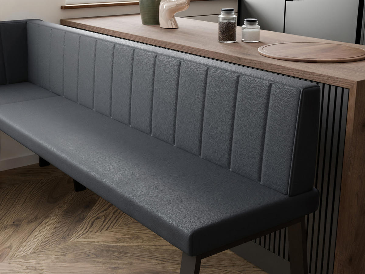 ECKBANK links MONO Y Kunstleder gesteppt, 128/168 cm Grau - Grau, Kunststoff/Textil (128/168cm) - Idohome