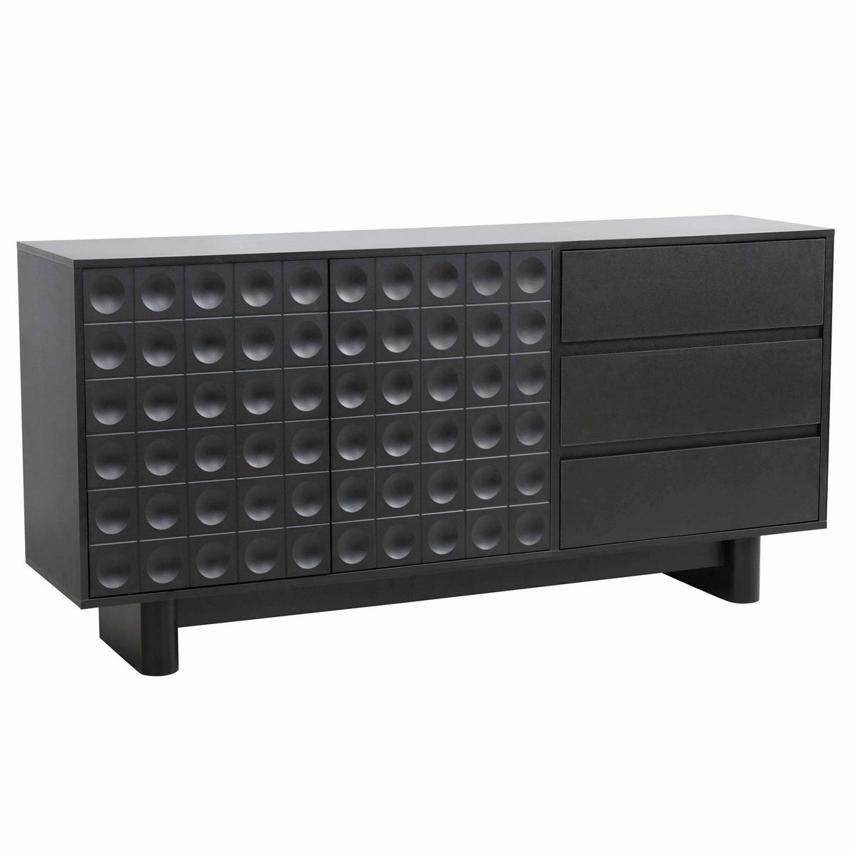 SIDEBOARD, Schwarz - Schwarz, Holz (40/78/160cm) - Oviala