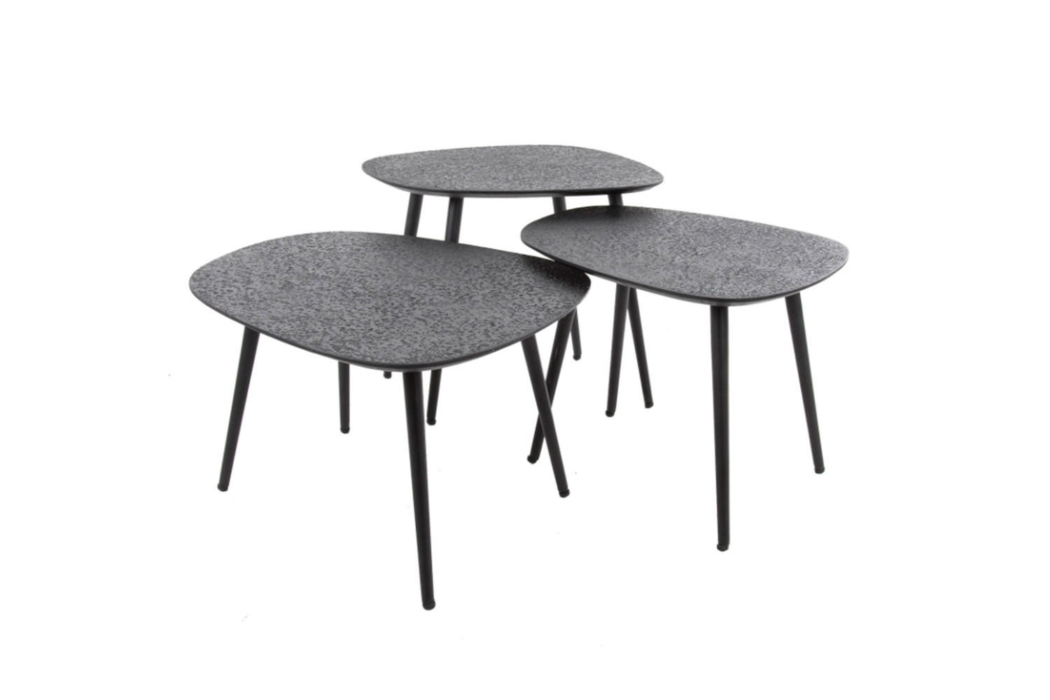 COUCHTISCH-SET LAUCA Schwarz Metall - Schwarz, Metall (62/51/36cm) - KAWOLA