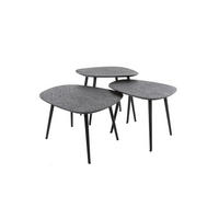 COUCHTISCH-SET LAUCA Schwarz Metall - Schwarz, Metall (62/51/36cm) - KAWOLA