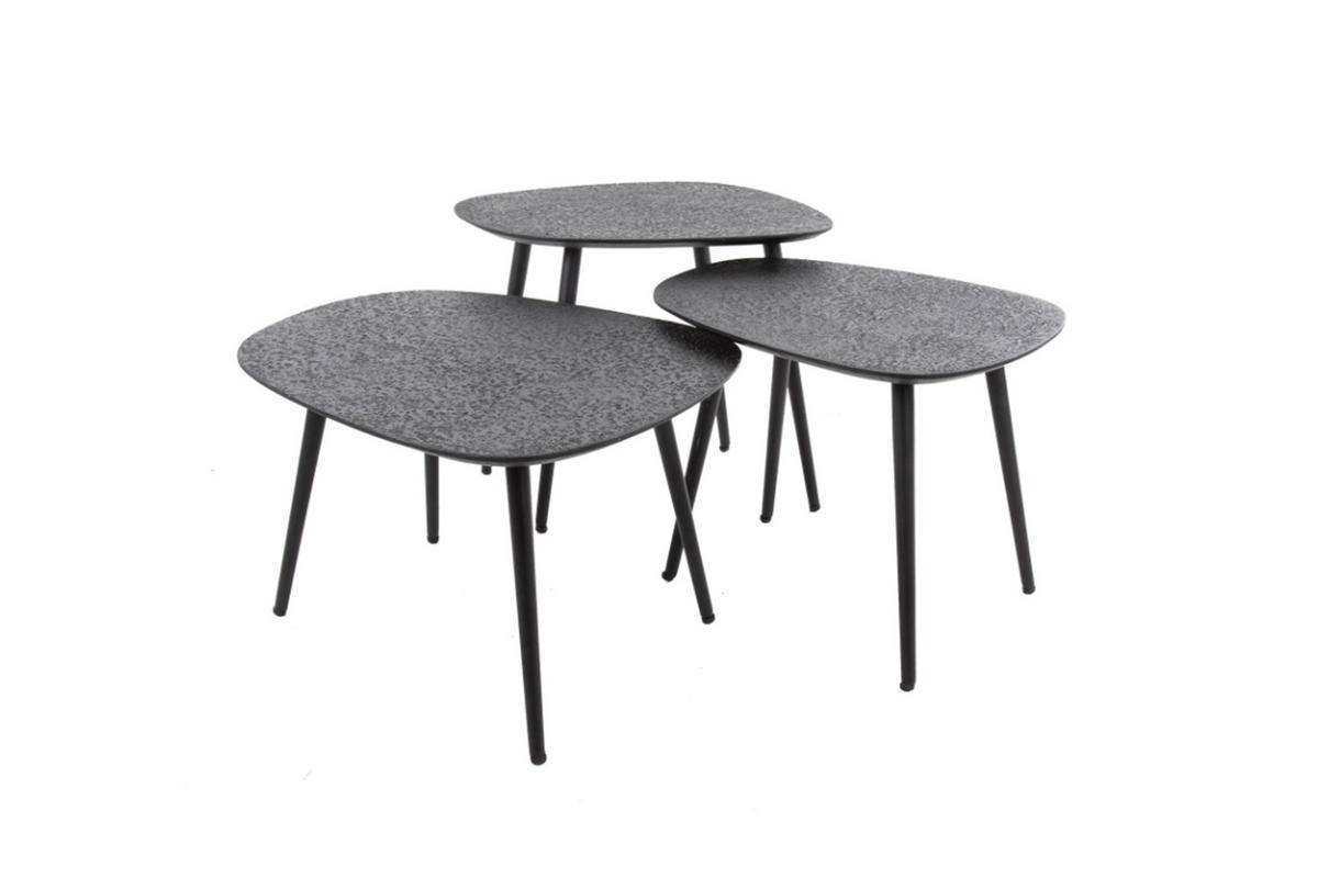COUCHTISCH-SET LAUCA Schwarz Metall - Schwarz, Metall (62/51/36cm) - KAWOLA