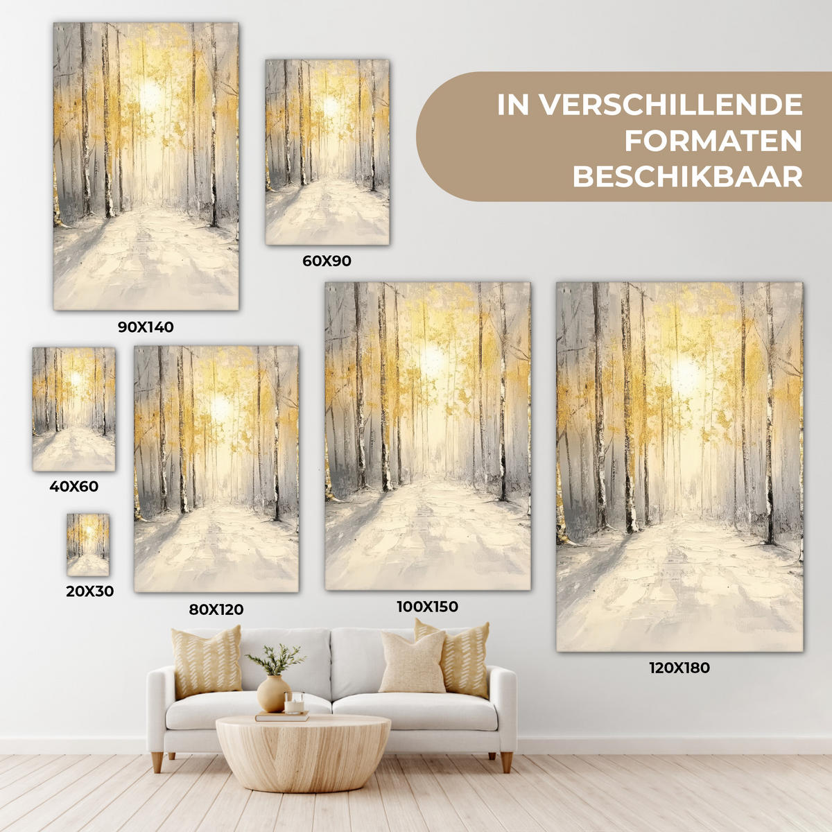 LEINWANDBILD Winter - Abstrakt - Schnee - Natur - Sonne Deko XXL 80x120 cm - Grau, Textil (80/120cm) - MuchoWow