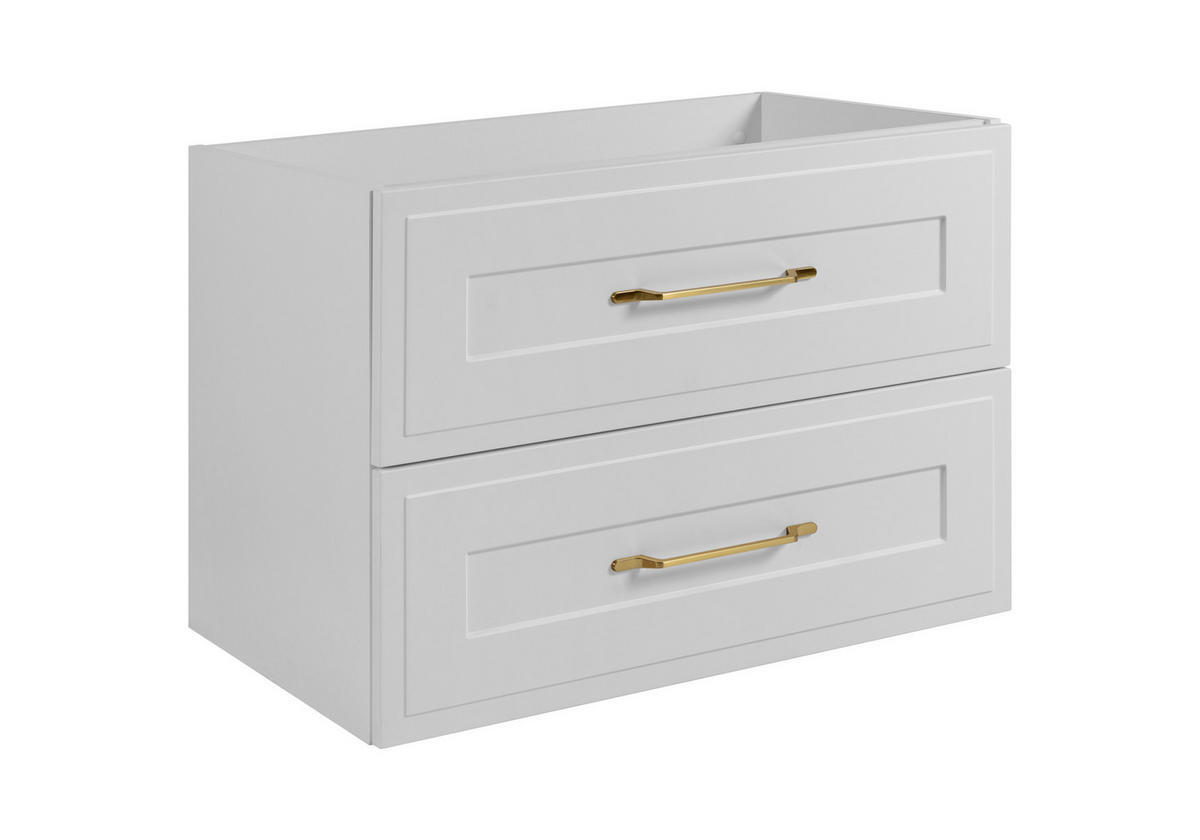 WASCHTISCHUNTERSCHRANK im klassischen Stil, weiß, 80 x 57 x 46 cm - Goldfarben/Weiß, Holzwerkstoff (80/57/46cm) - 3XE LIVING