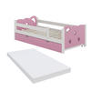 KINDERBETT Jessica Rosa/Weiß 80x160 cm mit Schublade und Matratze - Pink/Weiß, Holzwerkstoff (166/53/86cm) - VitaliSpa