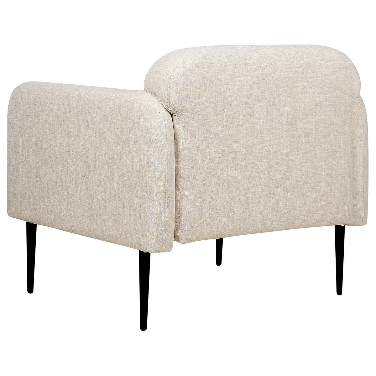 SESSEL Leinen hellbeige/schwarz Stouby - Beige/Schwarz, Textil (83/77/74cm) - Beliani