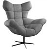 SESSEL SENSI Relaxstuhl mit 360° Drehung und Schwingfunktion – Lux-Schaumkissen, Grau, 104x46x119 cm - Schwarz/Grau, Holz/Textil (104/119/84cm) - DomoHome
