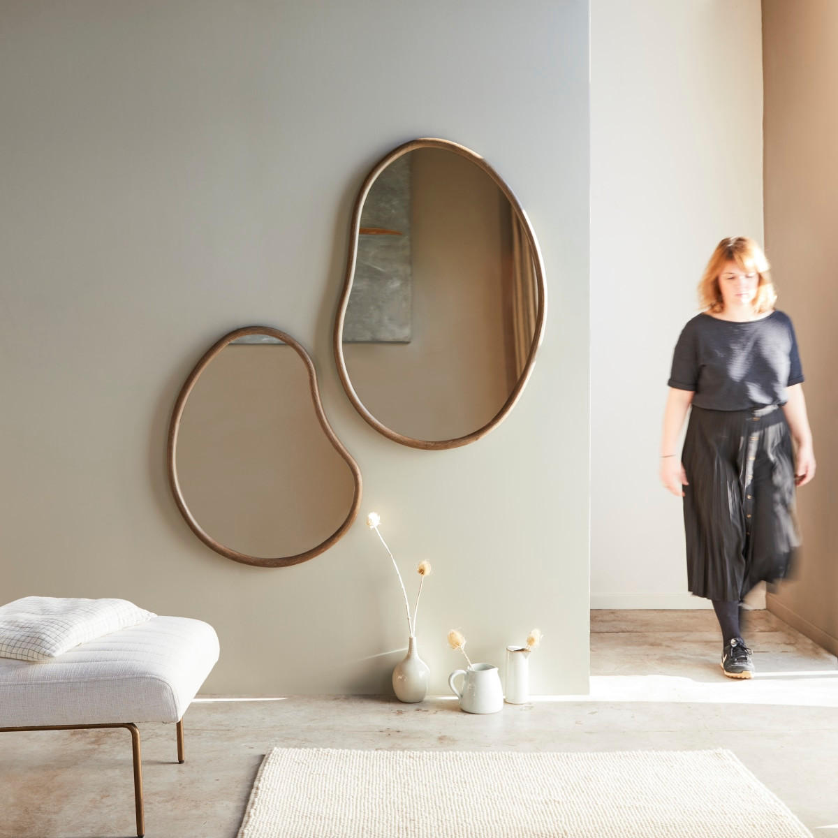 SPIEGEL Dim Braun aus Dunkles Mindiholz - Braun, Holz (65/85/3cm) - Tikamoon