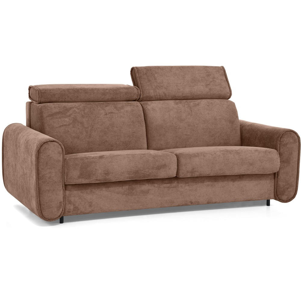 SCHLAFSOFA Pavarti mit italienischem Gestell, 180x195, Hellbraun - Hellbraun/Schwarz, Holzwerkstoff/Textil (234/88/100cm) - Beautysofa