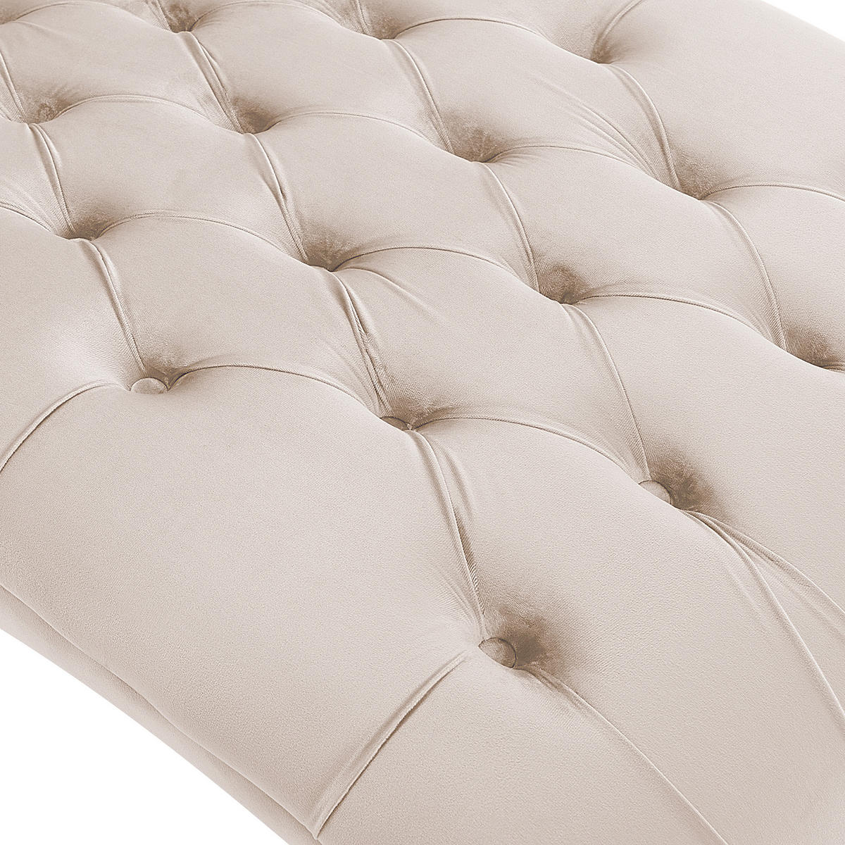 CHAISELONGUE Samtstoff beige Muret - Dunkelbraun/Beige, Textil (163/87/72cm) - Beliani