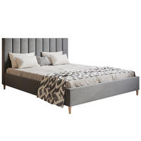 BETT Grau LUXO 2 Gepolstert Auf Hohen Beinen 120x200 cm - Grau, Textil (120/200cm) - Sepro Meble