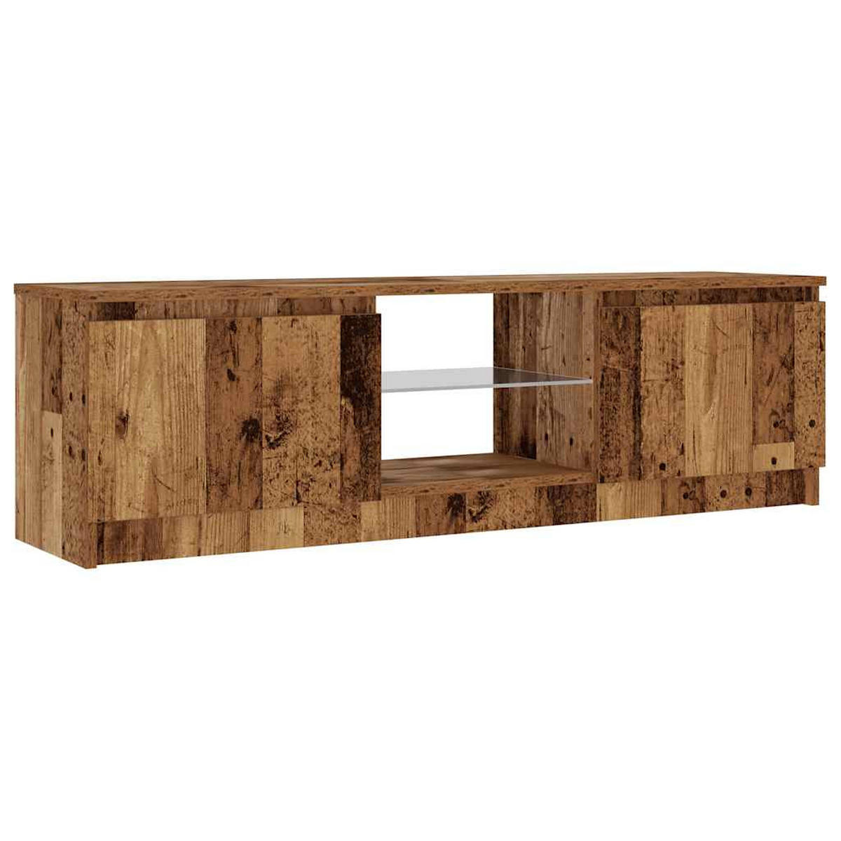 TV-SCHRANK Mit Led-Leuchten Altholz-Optik 120/30/36 Cm - Braun, Holzwerkstoff (30/36/120cm) - vidaXL