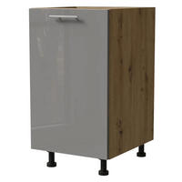 KÜCHENUNTERSCHRANK Essen D1D/45 Grau Hochglanz / Eiche Artisan Matt 45 / 50 / 82cm - Eiche Artisan/Grau, Holz/Holzwerkstoff (45/82/50cm) - Feldmann-Wohnen