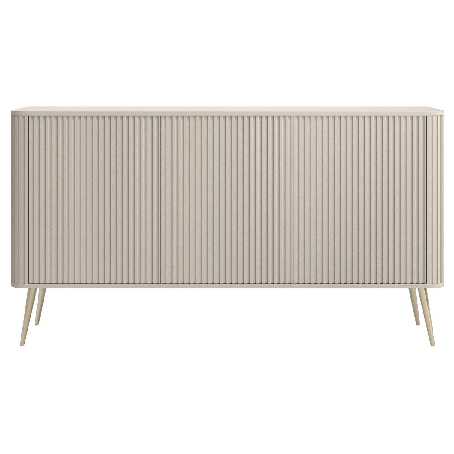 SIDEBOARD Ovarlo Greige mit Metallbeinen 163 cm - Taupe/Goldfarben, Holzwerkstoff/Metall (163.2/83.8/38cm) - Selsey