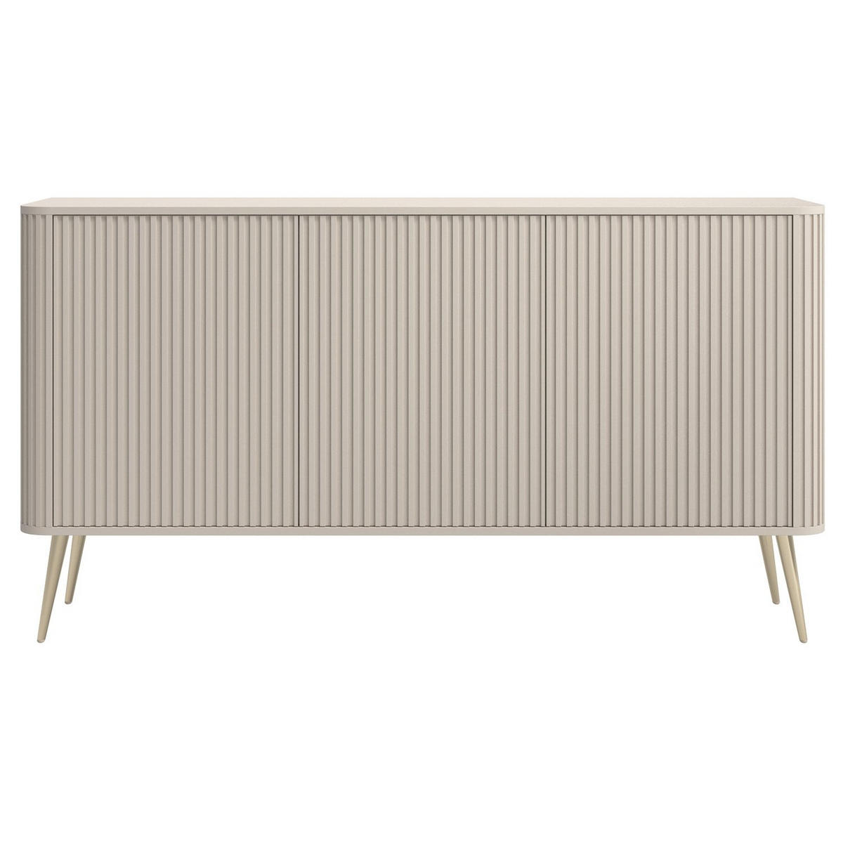SIDEBOARD Ovarlo Greige mit Metallbeinen 163 cm - Taupe/Goldfarben, Holzwerkstoff/Metall (163.2/83.8/38cm) - Selsey