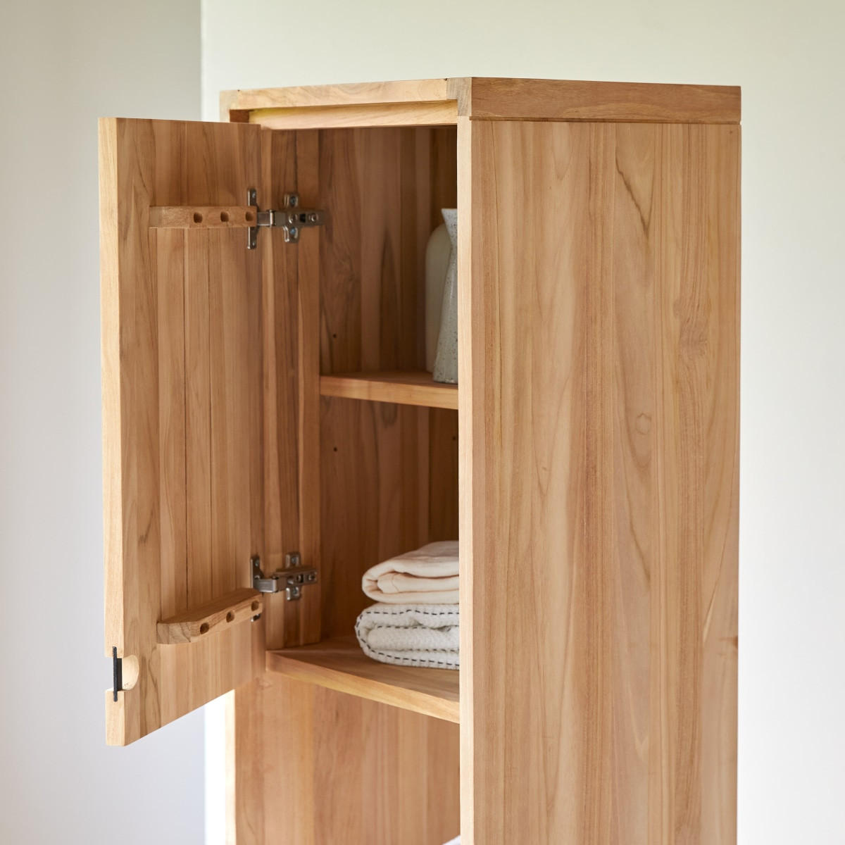 HOCHSCHRANK Jonàk Natur aus Teak - Naturfarben, Holz (40/180/35cm) - Tikamoon