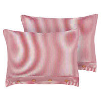 DEKOKISSEN 2er-Set Rot 40/60 cm Aalita - Rot/Weiß, Textil (60/40cm) - Beliani