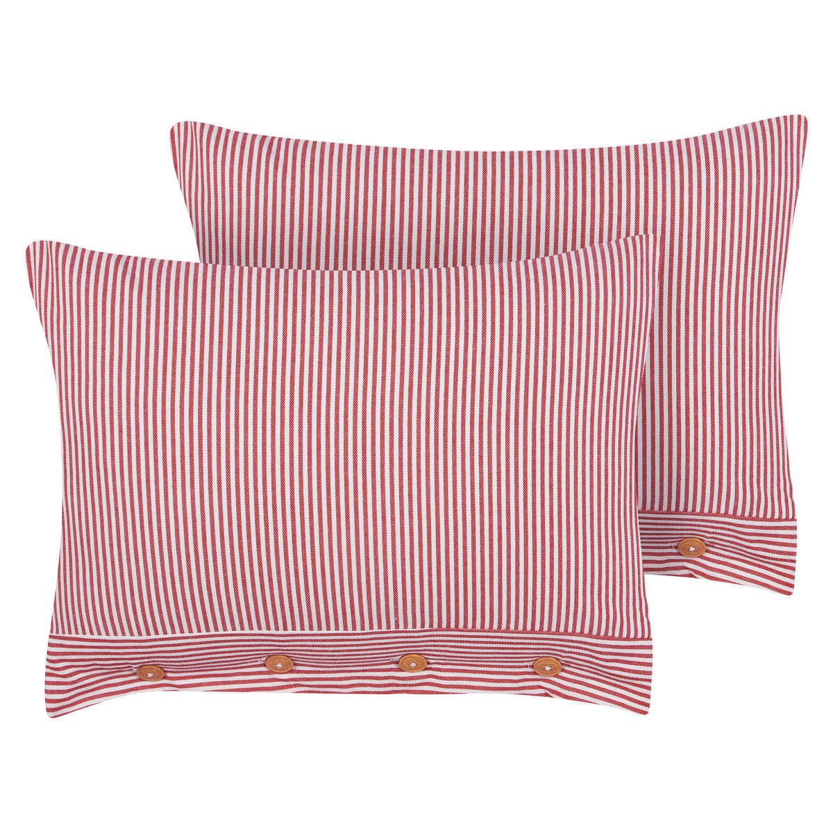 DEKOKISSEN 2er-Set Rot 40/60 cm Aalita - Rot/Weiß, Textil (60/40cm) - Beliani