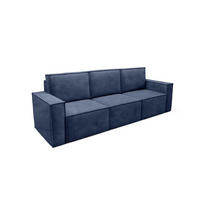 SOFA Orto Dunkelblau, Dreisitzer Polstersofa - Dunkelblau, Holzwerkstoff/Textil (247/93/82cm) - Bettso
