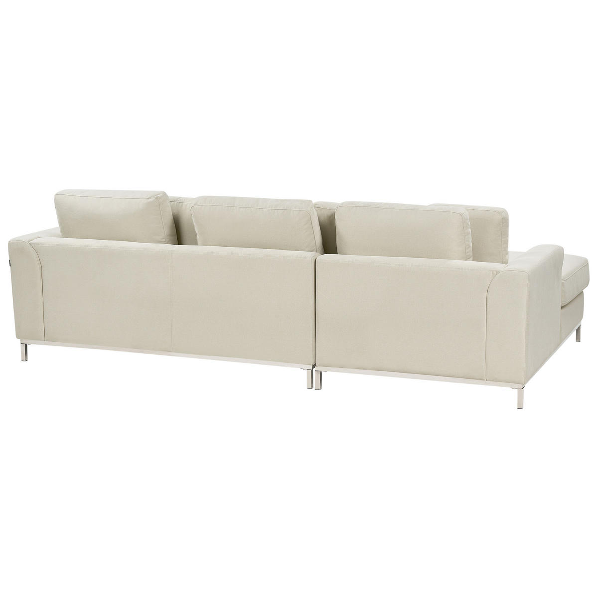 5-SITZER-ECKSOFA linksseitig mit Ottomane Polyester Beige Oslo - Beige, Textil (270/151cm) - Beliani