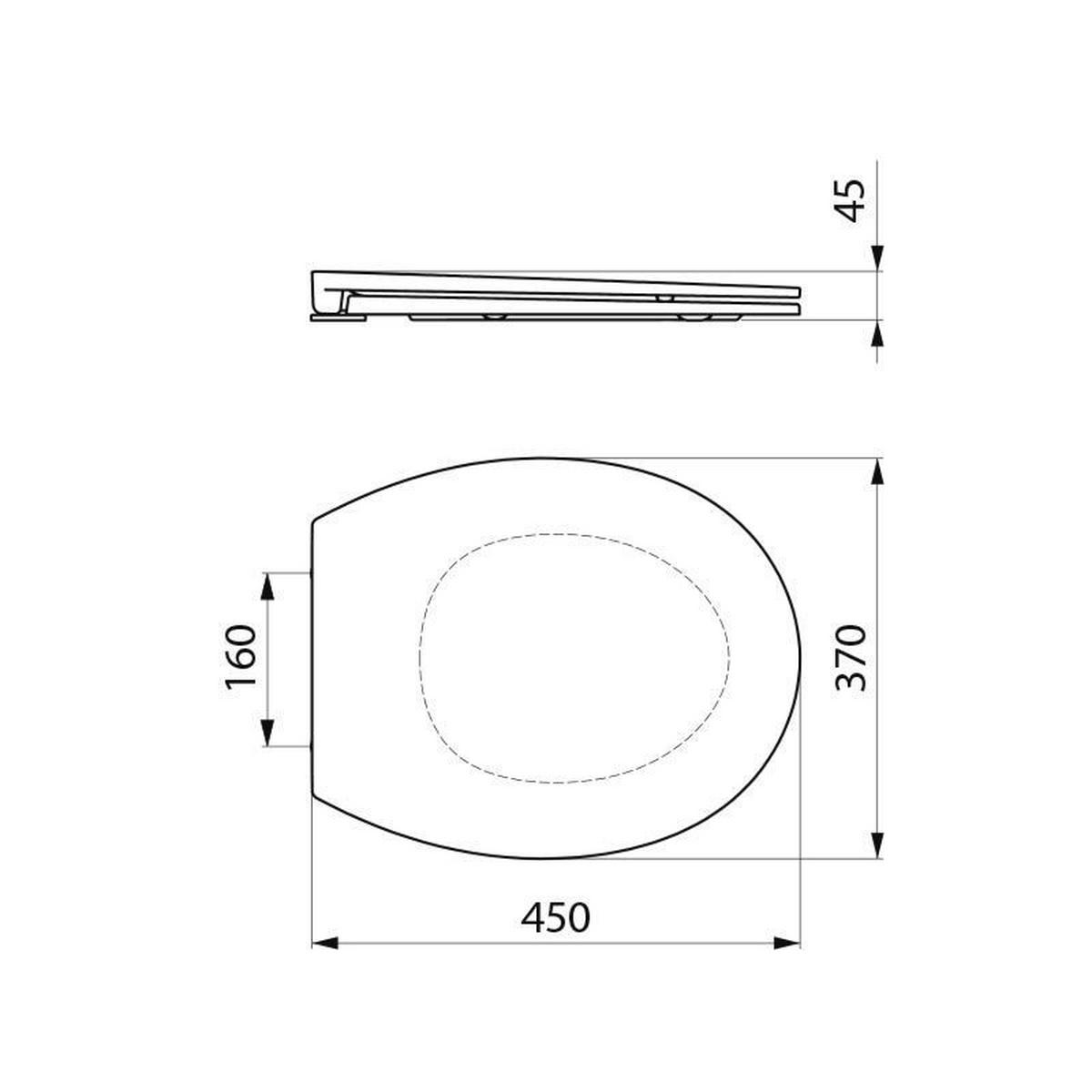 WC-SITZ Slim BCN schwarz Duroplast mit Absenkautomatik - Schwarz, Metall (37/45/45cm) - Delabie
