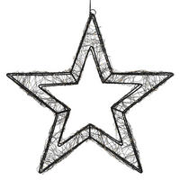 LED-WEIHNACHTSSTERN 38 cm 500 LEDs Extra-Warmweiß mit Timer aus Metall - Schwarz, Metall (38/38/8cm) - ECD-Germany