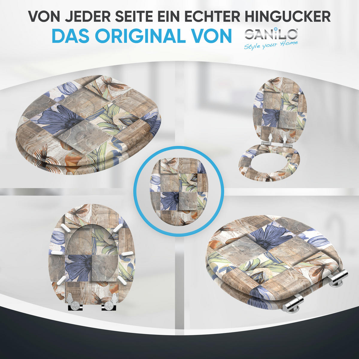 WC Sitz mit Absenkautomatik Livia - Braun, Holzwerkstoff (38/6/47cm) - Sanilo