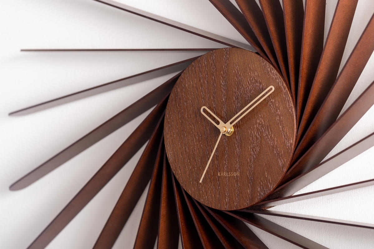 WANDUHR Helix Braun 68/6.5/68 cm - Braun, Holz (6.5/68/68cm) - Karlsson