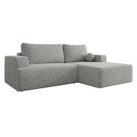 ECKSOFA Mivo, Seite: Rechts - Platinfarben/Schwarz, Holz/Kunststoff (266/163cm) - MIRJAN24