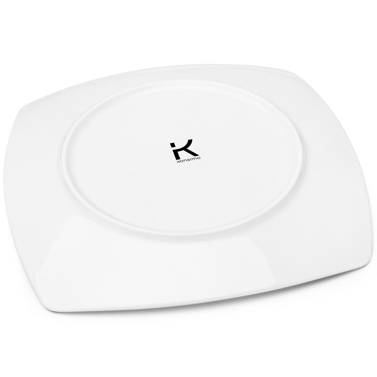 TAFELSERVICE CARLINA 6-Personen 18-tlg - Silberfarben/Weiß, Keramik (25.5/2/25.5cm) - KONSIMO®