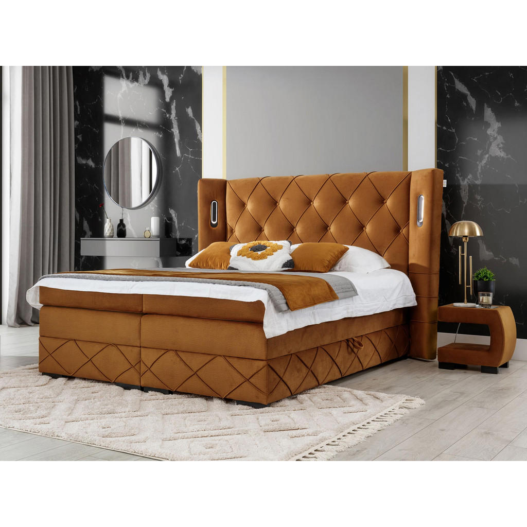 Thumbnail - Mirjan24 Boxbett, Bronze, Holz, H3, 180x200 cm, Schlafzimmer, Betten, Boxspringbetten