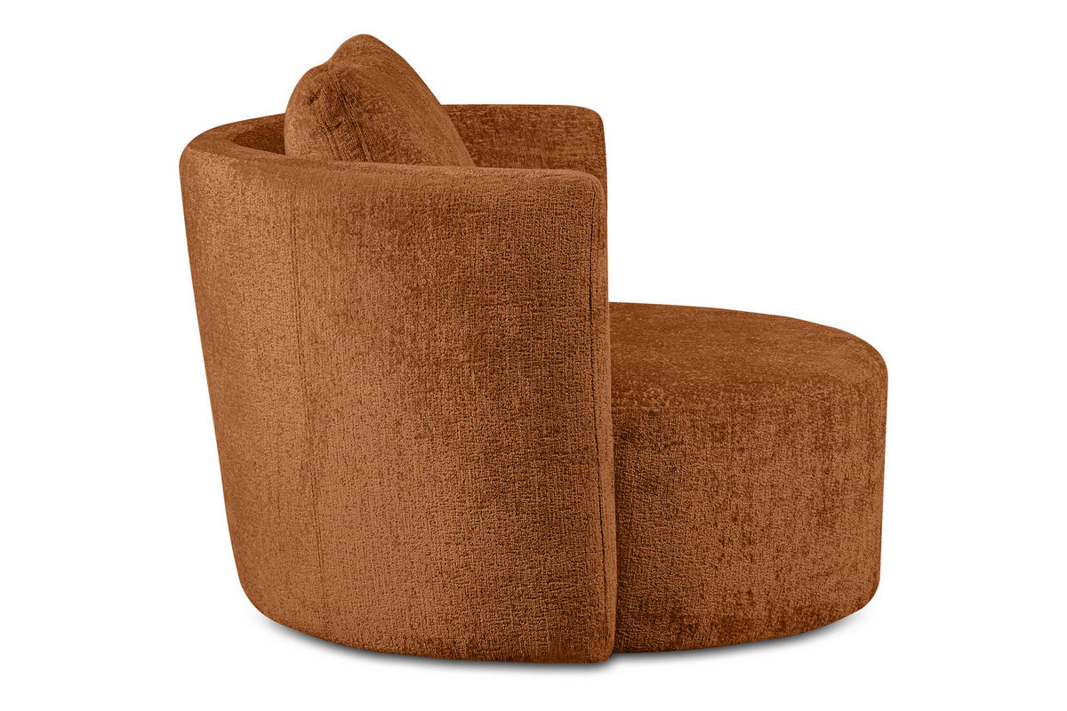 DREHSESSEL RAGGI 360° Drehfunktion mit inklusive dekorativem Kissen, Rot - Rot, Textil (92/75/94cm) - KONSIMO®
