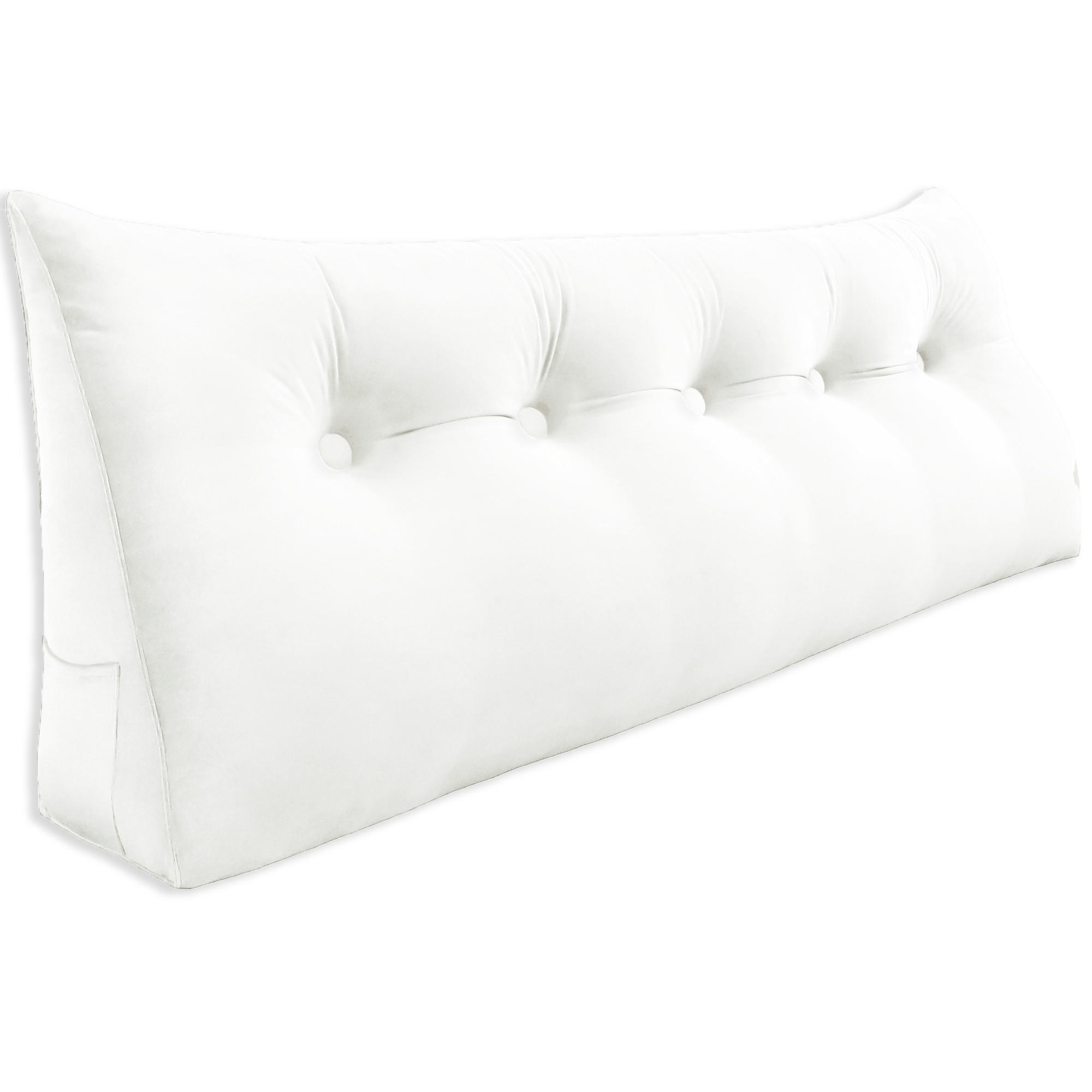 RÜCKENKISSEN für Bett Samt 160 cm - Weiß, Textil (50/160cm) - Vercart