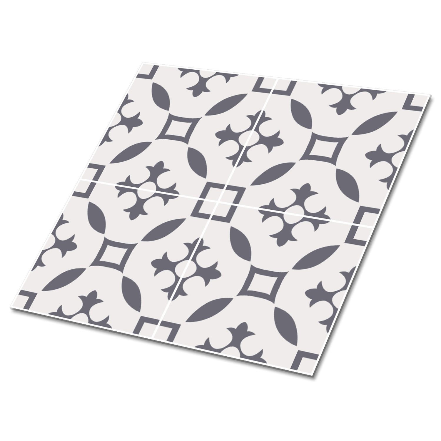 FLIESENAUFKLEBER 9 Stück 30x30 cm selbstklebend Muster aus dem Nahen Osten - Grau, Textil (30/1.6/30cm) - TULUP