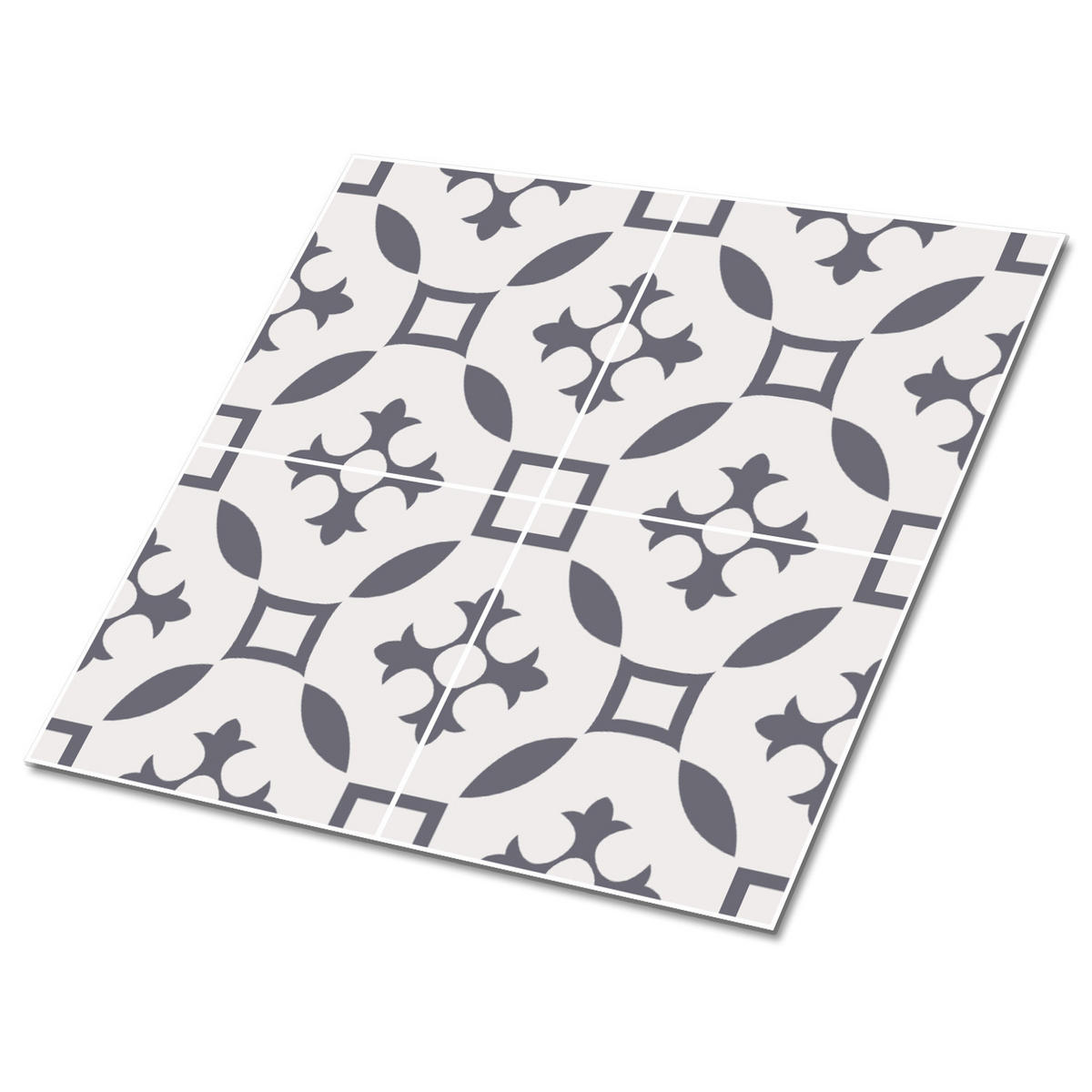 FLIESENAUFKLEBER 9 Stück 30x30 cm selbstklebend Muster aus dem Nahen Osten - Grau, Textil (30/1.6/30cm) - TULUP