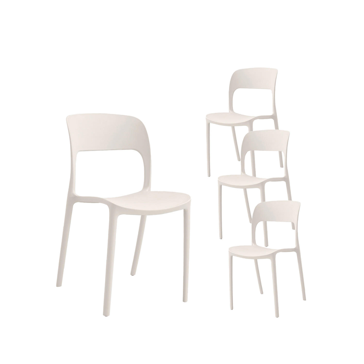 GARTENSTUHL Klint Beige 46 cm x 83 cm 4er-Set - Beige, Kunststoff (46/83/58cm) - Klast Home