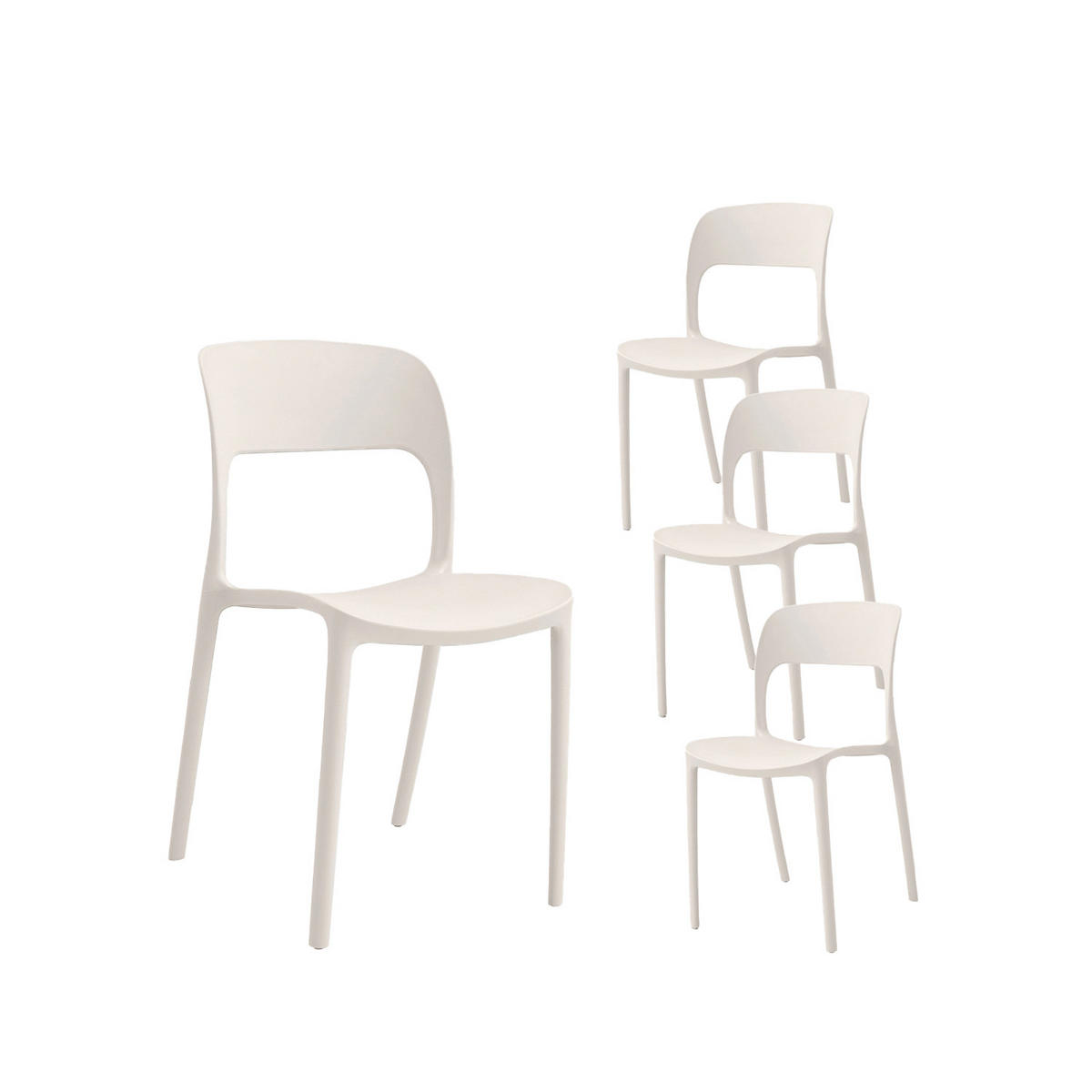 GARTENSTUHL Klint Beige 46 cm x 83 cm 4er-Set - Beige, Kunststoff (46/83/58cm) - Klast Home